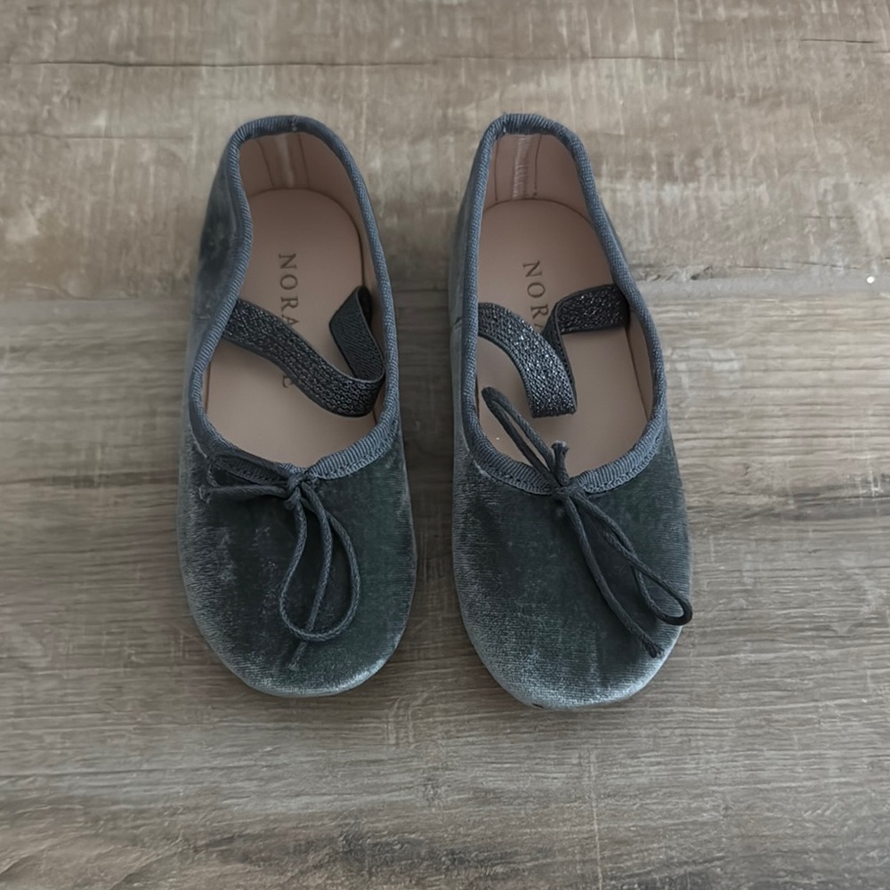 NORALEE Gray Velvet Slippers with Soft Sole